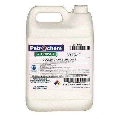 Petrochem ISO 32 Synthetic Cooler Conveyor Chain Lubricant, 1 gal., -67F to 510F, 7 lbs, NSF H1 Food Grade, Prevent Corrosion