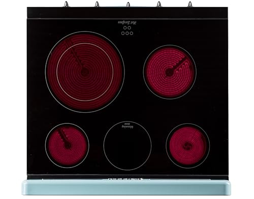 Unique Appliances UGP-30CR EC T Classic Retro Radiant Freestanding Electric Convection Oven Light, Range with 5-Element Glass Cooktop, 30", Ocean Mist Turquoise