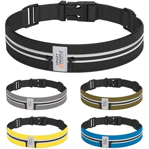 Slim Running Belt for Women and Men, Money belt, Phone Holder for Running Fits Most Cell Phone, Running Waist Belt, Reflective Workout Phone Holder for Running, Running bag, Running Fanny Pack Cover