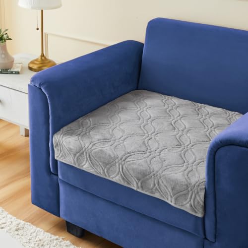 Image of Amazon Basics - Velvet Quilted Make Your Own Sofa Cover |70cm x 70cm| Microfiber Sofa Slipcover (Grey, 1 Seater)