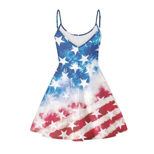Image of Cozeyat Women Girls Summer Sleeveless Dress Casual Swing Beach Cover Up Knee Length Dresses,Large Size XS-4XL
