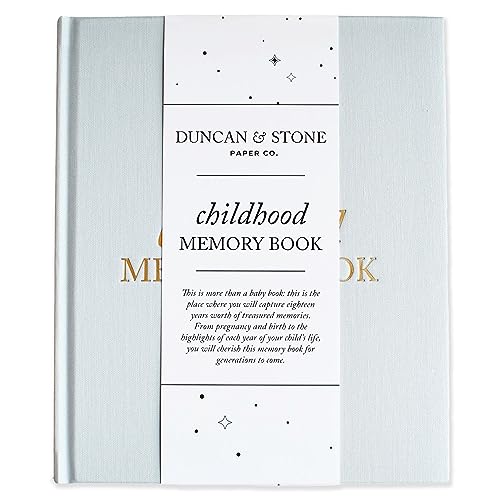Image of Childhood Memory Book (Sky Blue, 175 Pages) - Milestone & Child Memory Book from Pregnancy to Year Eighteen – Childhood Memory Journal for Parents