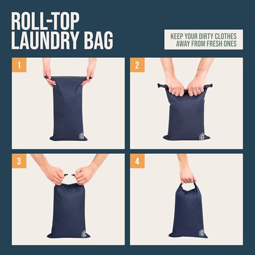 Image of Compression Packing Cubes Set for Carryon Suitcases- Lightweight, Durable Clothes Organizer, Nautical Navy (Navy Blue and White), 6 Piece