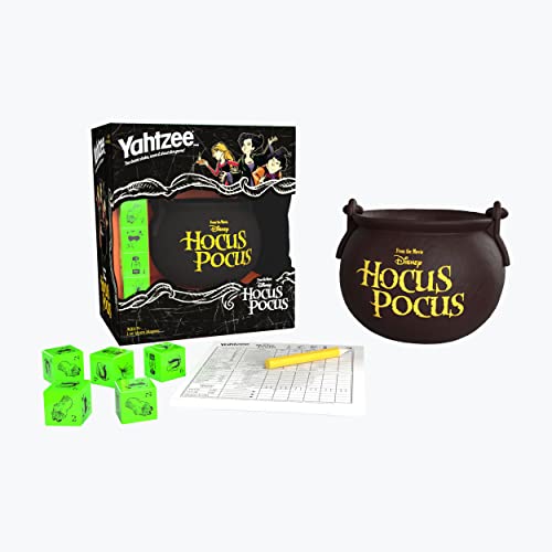 Usaopoly YZ004-652-002200-06 Yahtzee: Disney Hocus Pocus | Collectible Witch’S Caldron Dice Cup | Classic Family Dice Game Based thumb #1