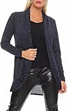 Colores de moda Malito Largo Cárdigan Irregular Cascada Loose Chaqueta Envolver Bolero Capote Rebeca Capucha Oversize Suéter Casual Basic 5021 Mujer Talla Única (Azul Oscuro)