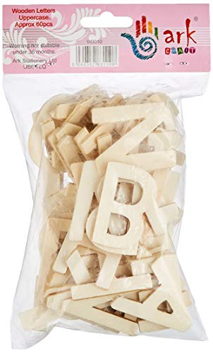 arkCRAFT W0010 Holzbuchstaben-Set A-Z, Großbuchstaben, ca. 60 Stück