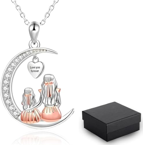 KUMSODE Collar Madre e Hija Collar Mama Collar para Madre Regalos Dia de La Madre, Regalos de Acción y Navidad de Gracias para mamá