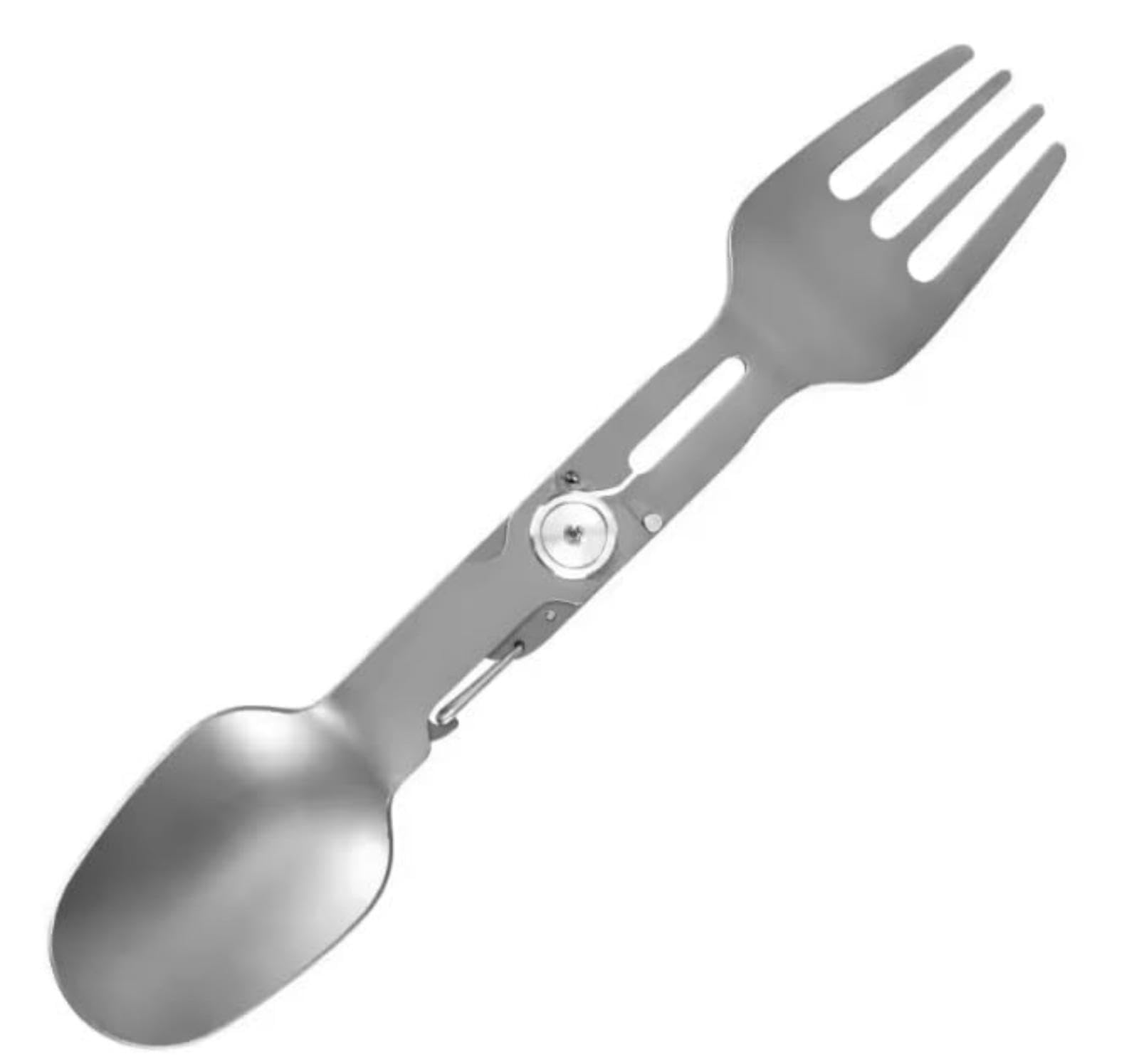 YelaJoy Titanium Rotating Spork，2-in-1 Folding Spoon and Fork，for Camping, Hiking, Backpacking - Lightweight, Durable Travel Utensil with Compact Design