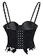 KUOSE Damen Punk Blumenspitze Bustier Korsett Party Bralet Crop Top Schwarz (Schwarz, 40-42)