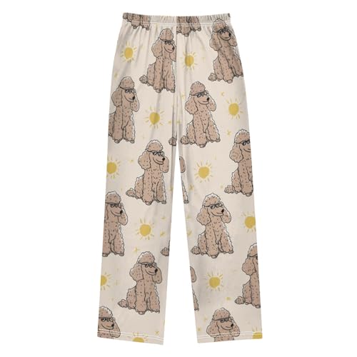 ZZXXB Poodles Boys Long Pants Soft Trousers Elastic Waist Kids Lounge Bottoms with Pockets S-XL2