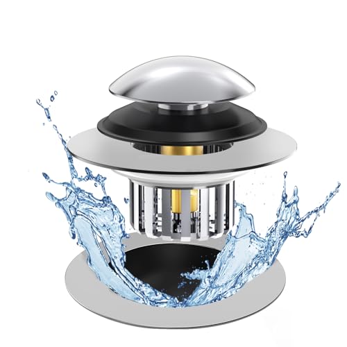 Universal Tub Stopper Bathtub Drain, Drain Hair Catcher and Cover, Pop Up Tub Stopper Bathtub Drain...