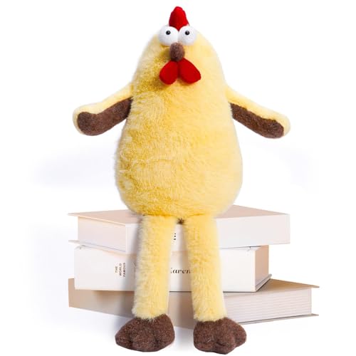 Peluche de mascota de pollo de felpa,Animal de peluche de pollo - Animal de peluche lindo de peluche | Juguetes de pollo amarillo de patas largas, peluche de animales de peluche, juguetes de peluche
