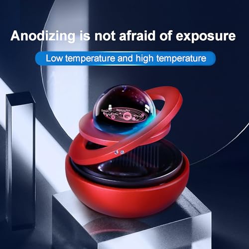 Image of Car Diffuser Solar Energy, Crystal Ball Solar Rotating Aromatherapy for Car Interior, Family, Vehicle, Vacation (Gold)
