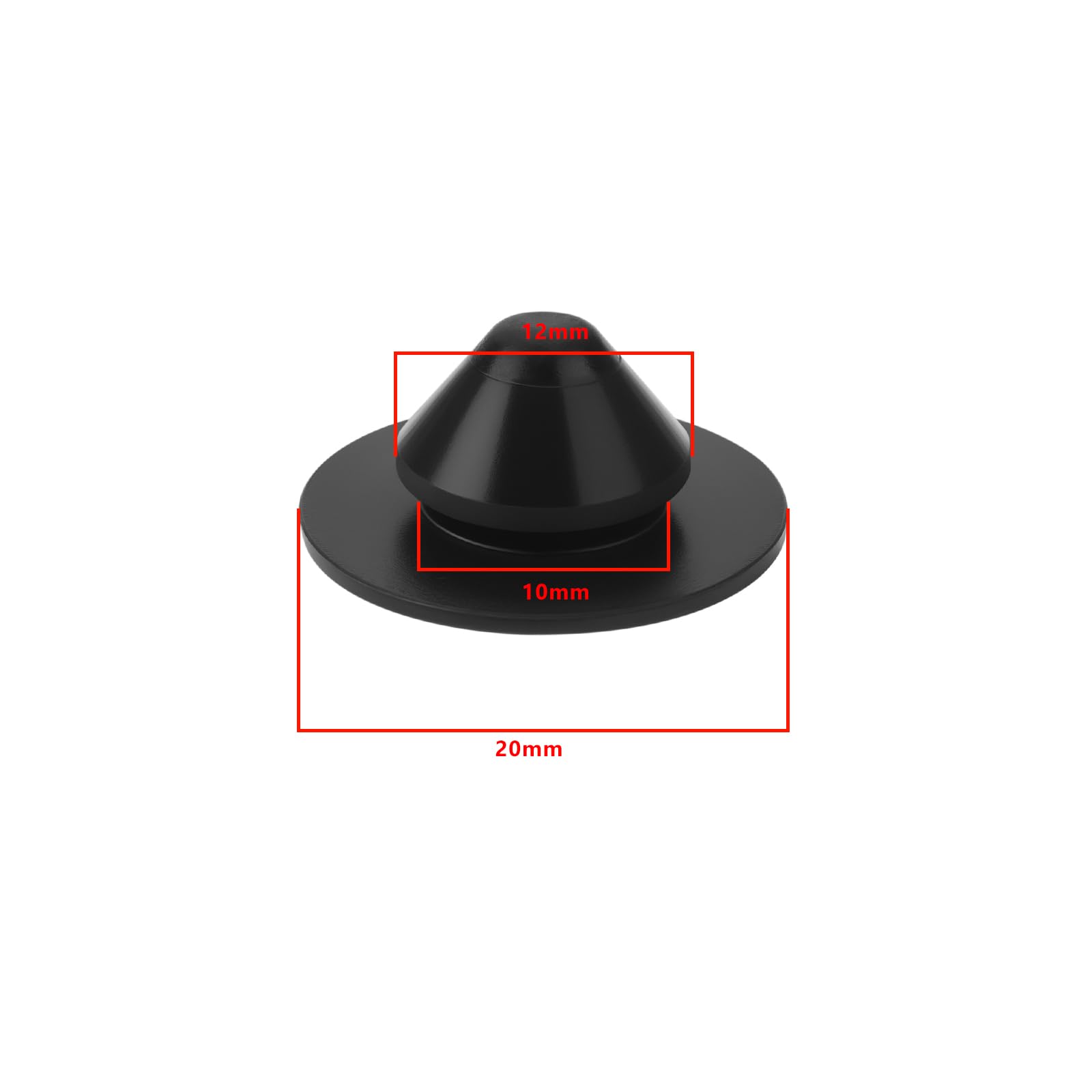 Be In Your Mind 20PCS Furniture Hole Plugs Silicone Round Snap in Locking Plugs Diameter 20mm for 10mm Diameter Holes Furniture End Caps Inserts Black - Image 4