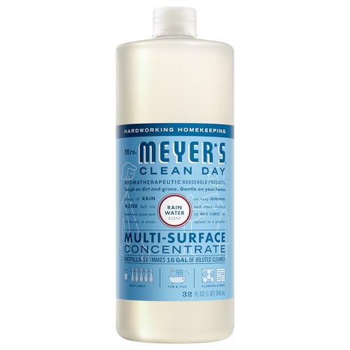 Mrs. MEYER'S CLEAN DAY Multi-Surface Everyday Concentrate, Rain Water Scent, 32 Fl Oz Bottle