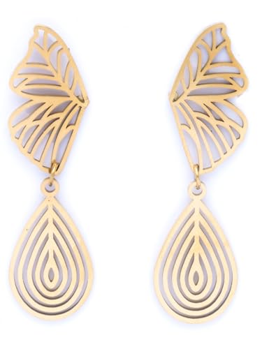 Image of Scintillare by Sukkhi Stylish Stainless Steel Butterfly Dangler Earring Jewellery for Women & Girls|Anti Tarnish Jewellery|Gifts for Wife Girlfriend Mother Sister