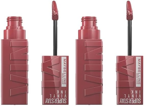 Image of Maybelline High-Glossy New York Superstay Vinyl Ink Liquid Lipstick - Witty, Instant Shine & Transfer Proof. Last Up To 16Hr, Enriched With Vitamin E & Aloe | 4.2Ml (Pack Of 2)