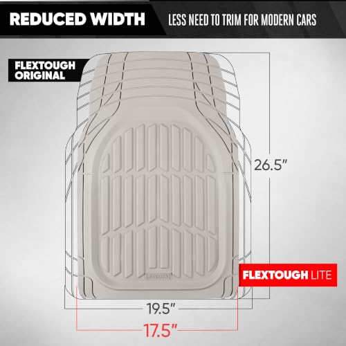 Image of Motor Trend FlexTough LITE Rubber Car Mats Full Set - All Weather White Floor Mats for Trucks, Cars & SUVs - Automotive White Car Floor Mats for Cars Interior Accessories Universal Trim-to-Fit