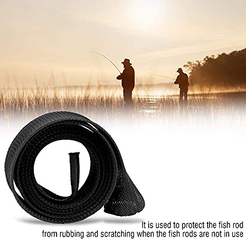 Alomejor Fishing Rod Cover Casting Fishing Rod Protector Sleeve Fishing Rod Protector Flat for Outdoor Fishing Accessory(Black) - Image 3