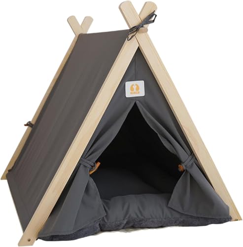 Wenrox 猫ハウス 猫用ベッド ペットベッド キャットハウス 小型犬小屋 ベッドマット 暖房 エアコン適応 快適 柔らかい 水洗え 暖かい 用寝袋 休憩所 寝床 室内用 冬の保温用、年間通して使える (グレー)