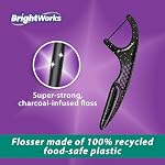 Brightworks ECO Sustainable Floss Picks - 225 Count - PFAS Free - Made in USA Charcoal + Mint Infused 100% Post-Consumer Recycled Plastic with Micro-Crystals for Oral Care Hygiene Gum Health - Image 4