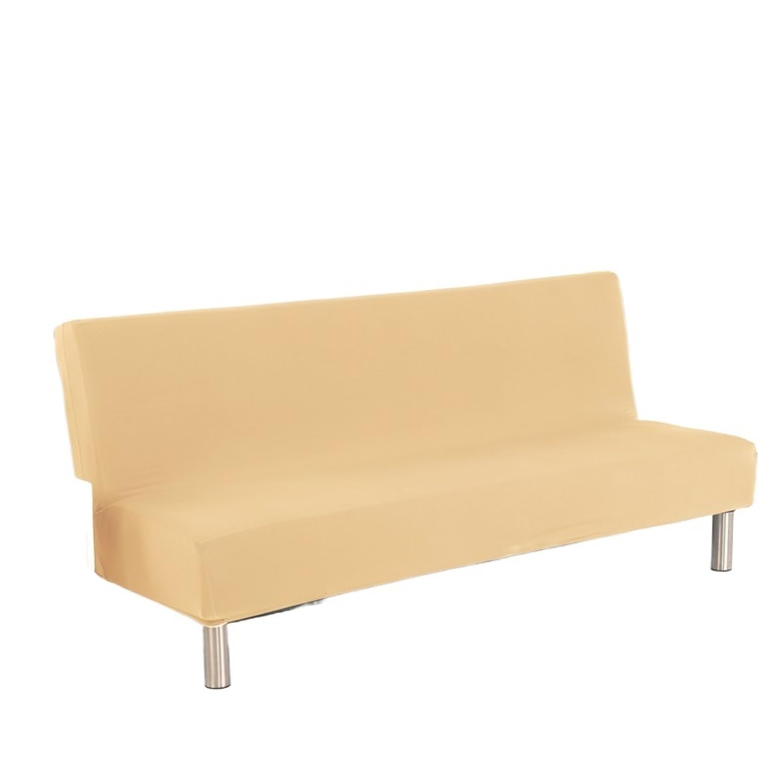 GCYEIDMA Armless Sofa Slipcover Solid Color Folding Sofa Bed Covers Spandex Stretch Elastic Material Double Seat Slipcovers For Living Room(Color 10,S (160-180cm))