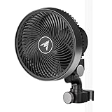 AC Infinity CLOUDRAY S6、Grow テント クリップファン 6インチ 10速 EC-モーター 耐候性 IP-44 静音 水耕栽培循環冷却 (ブラック, 自動首振れ)