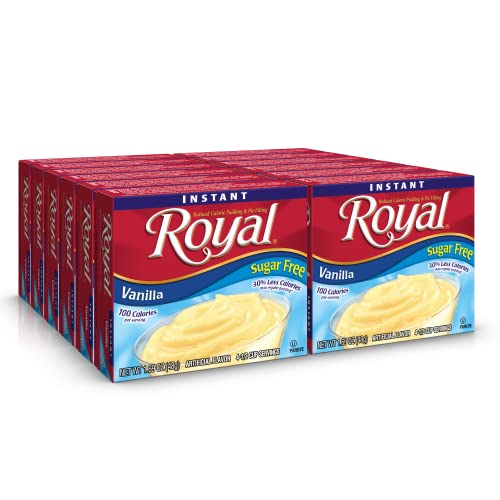 Image of Royal Instant Pudding Dessert Mix, Vanilla, Fat Free and Sugar Free (12 - 1.7 Ounce Boxes) (Pack of 12)