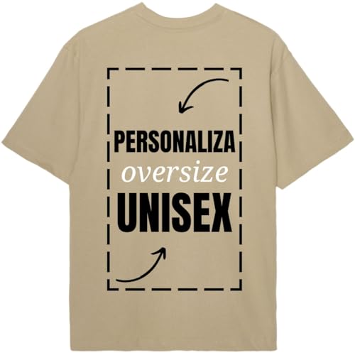 latostadora Camiseta Oversize Personalizada Unisex - Foto Texto Personalizable Delante y Detrás