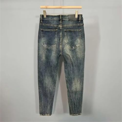 Men's Slim Fit Vintage Denim Jeans Harajuku Style Retro Straight Pants Spring Fall Casual Wear3