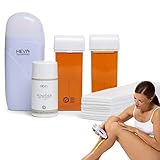 HEVI Sugaring Roll-On Starter Set | Zuckerpaste zur sanften, effektiven Haarentfernung | 1 Roll-On, 2 Zuckerwachspatronen 1 Hautpuder 100 Vlies