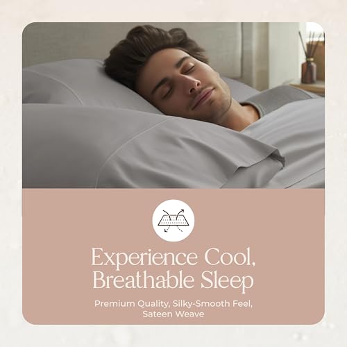 Image of 100% Organic Cotton Pillow Cases Standard Size Set of 2-100% Cotton Pillowcases GOTS Certified 300 Thread Count - Naturally Cooling Comfortable Breathable & Soft Pillow Cases (Stone, Standard)