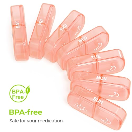 Image of AUVON Weekly Pill Organizer 2 Times a Day, One-Sided Opening, Easy to Use