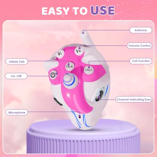 Image of Walkie Talkies for Kids 2 Pack, Unicorn Toys for Girls Age 3 4 5 6 7 8, Wrist Walkie Talkie Watch Toys, 1500FT Long Range Camping Outdoor Games, Birthday Christmas Stocking Stuffers Gifts
