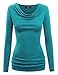 MBJ Womens Long Sleeve Cowl Neck Pullover Tunic Top - Made in USA