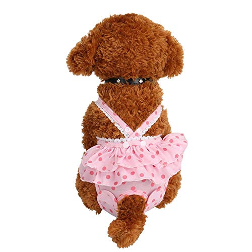 Poodle Dog Puppy Pantalones Sanitarios Fisiológicos Ropa Interior Pañal Suministros para Mascotas Tamaño XXL Rosa Duradero y Útil