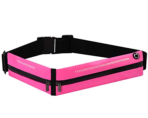 HRainbow Riñonera Deportiva Mujer Hombre,Riñonera Cinturón Running Impermeable para Movil, Riñonera per Running Ciclismo Fitness Sport (Rojo)