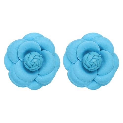 Image of PATIKIL Camellia Fabric Pin, 2 Pcs Flower Brooch Artificial Flowers Brooches for Women Girls Cloth Wedding Party Decor Accessories Jewelry Gift, White