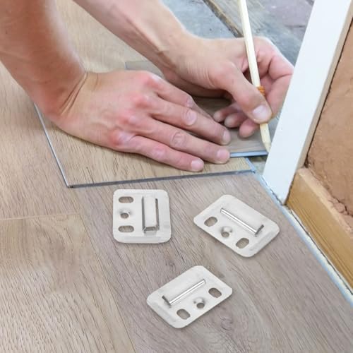 Image of HEMOTON 100pcs Wall Buckle Interlocking Hanging Bracket Couch Clips Wall Panel Fixings Furniture Fixings Hanger Wall Panel Clips Wall Mounting Clips Stainless Steel Silver Clip
