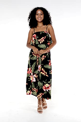 Image of Family Matching Hawaiian Clothes, Black Rafelsia | Lightweight 100% rayon • Family matching outfits • Beach vacations • Luaus • Cruises • Family photos
