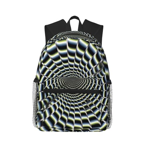 Backpack for Men Women Casual Daypack Spiral optical illusion gif Laptop Backpack Lightweight Travel Backpack for Work Hiking