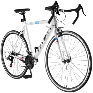 VEVOR Road Bike, 700C Wheels Racing Bike, Shimano 21 Speeds Drivetrain City Commuter Road Bicycle, Urban Adult Sport Bicycle with Carbon Steel Frame, Drop Bar, Caliper Brake, for Men and Women