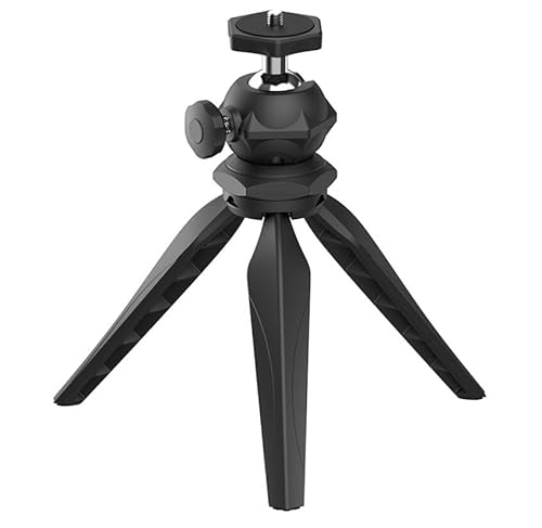 三脚 プロジェクター/カメラ適用 1/4インチ 耐久性 卓上三脚 ミニ三脚 自由雲台 360度回転軽量 vlog 折りたたみ 持ち運び便利 ビデオカメラ (プラスチック製ボール雲台)