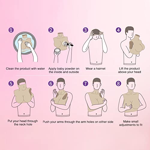 Image of ROANYER Silicone Breast Forms Large Size Fake Boobs for Crossdresser in 220-330lbs C G Cup Breastplate Transgender Drag Queen
