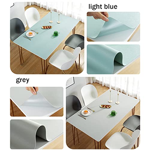 Nappe de table carrée en cuir synthétique gris 90x90 cm imperméable