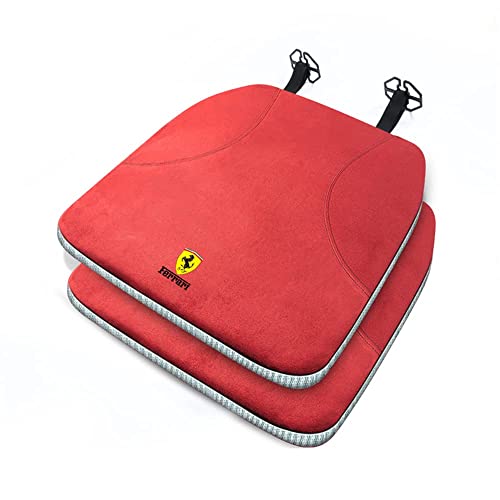 CCOZD 2 pz Cuscino Seggiolino Auto per Ferrari California 458 488 F12 FF GTC4 Cuscino Sedile in Pelle Sedile Anteriore Cuscino Sedile Cuscino di Supporto Sedia Traspirante Fresco,Red
