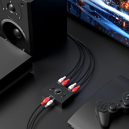 Image of Y.D.F 2-Way Bi-Directional RCA Switch, HiFi AV L /R Sound Channel 1 in 2 Out or 2 in 1 Out, L /R Sound Channel Audio Switcher Splitter RCA Stereo Selector for DVD Stereo Speaker CD Player