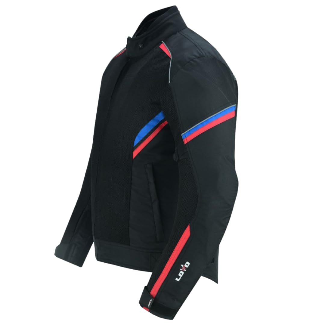 LOVO - Chaqueta Perforada Tricapa de Verano para Moto Hombre - Chaqueta Moto Hombre Verano Transpirable y Ligera - Chaqueta Moto Verano Hombre con Protecciones Homologadas - Alta Resistencia
