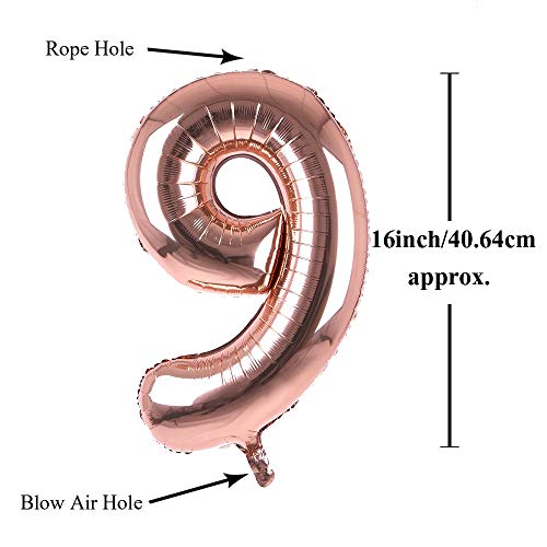 Image of AMFIN Number Foil Balloon - Rose Gold (9 Number)