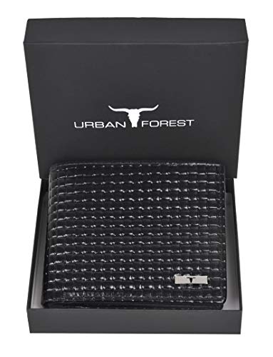 Image of URBAN FOREST Zyon Printed Black Leather Wallet for Men